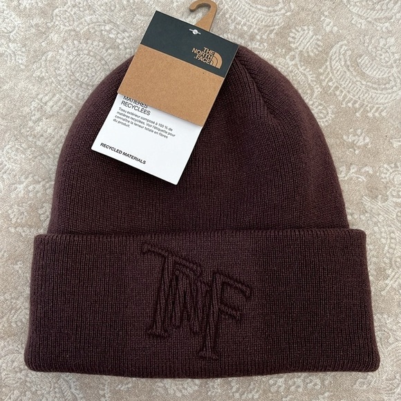 Brand New The North Face Urban Embossed Beanie Cuffed Hat Coal Brown Stretch Cap - Picture 12 of 12